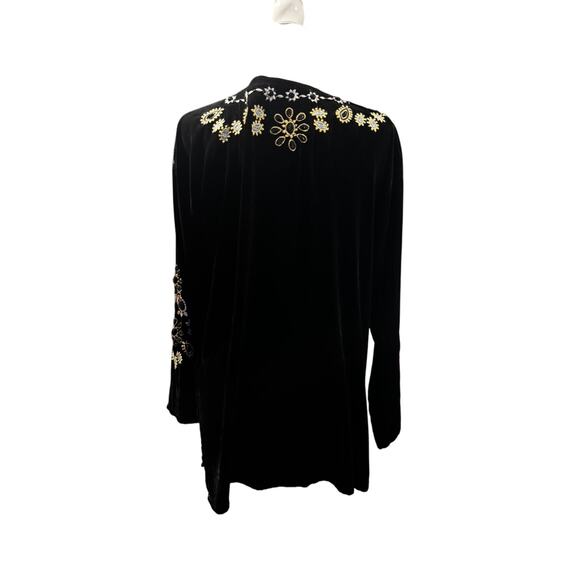 NWT JOHNNY WAS BIYA Charlize Velvet Embroidered Tunic Blouse Sz M MSRP $398 - Picture 4 of 7